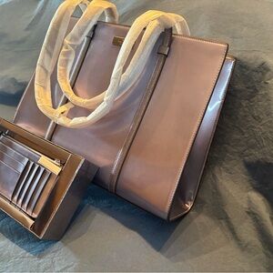 Kate Spade Shiny Tan Tote Bag